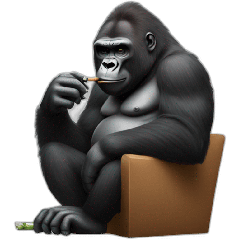 gorilla smoking emoji