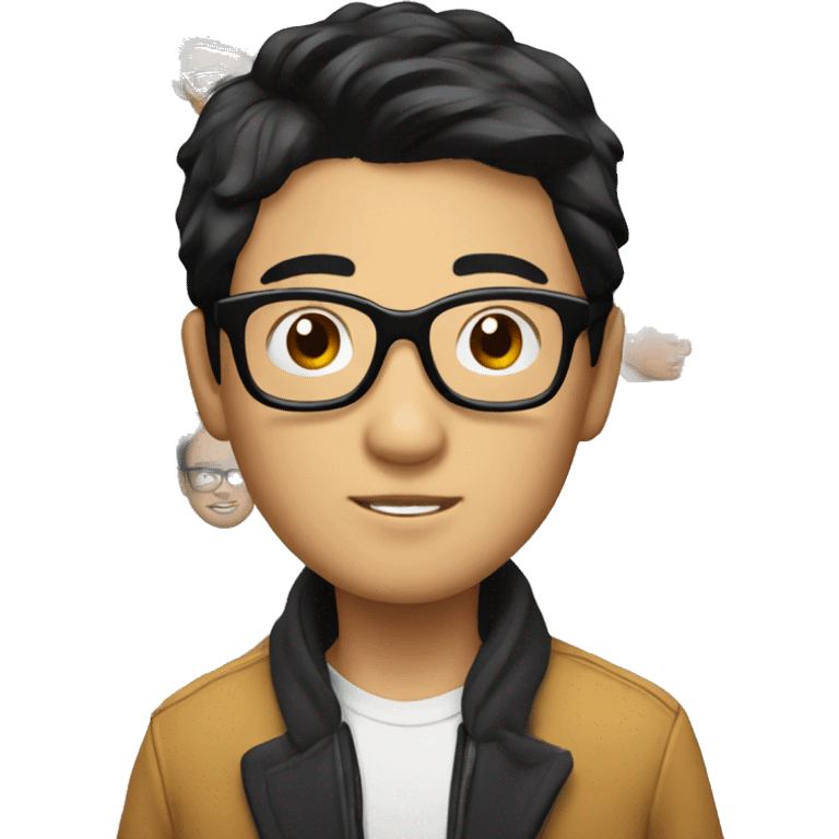 asian dominic black hair glasses emoji