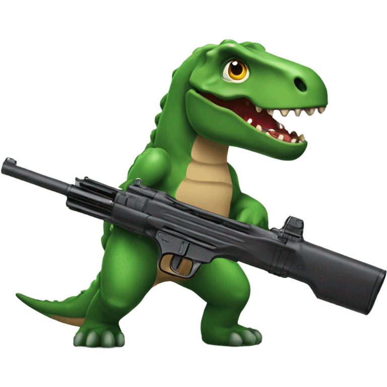 Dinasour with a gun emoji