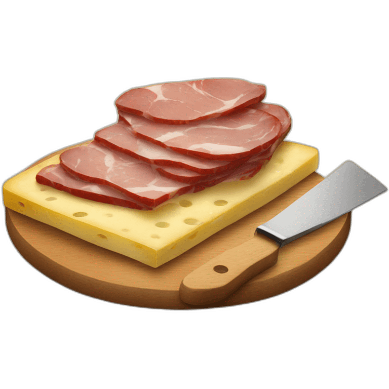 Raclette et de la charcuterie  emoji