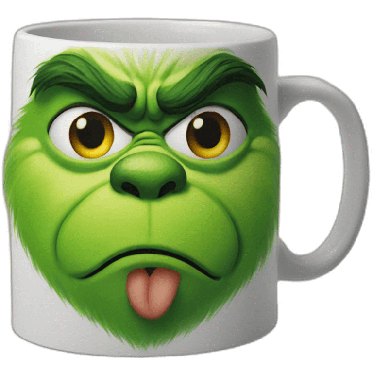 Grinch face mug emoji