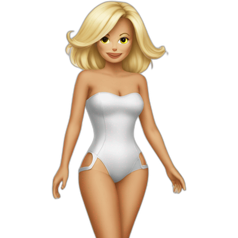 pamela anderson in a duct costume emoji