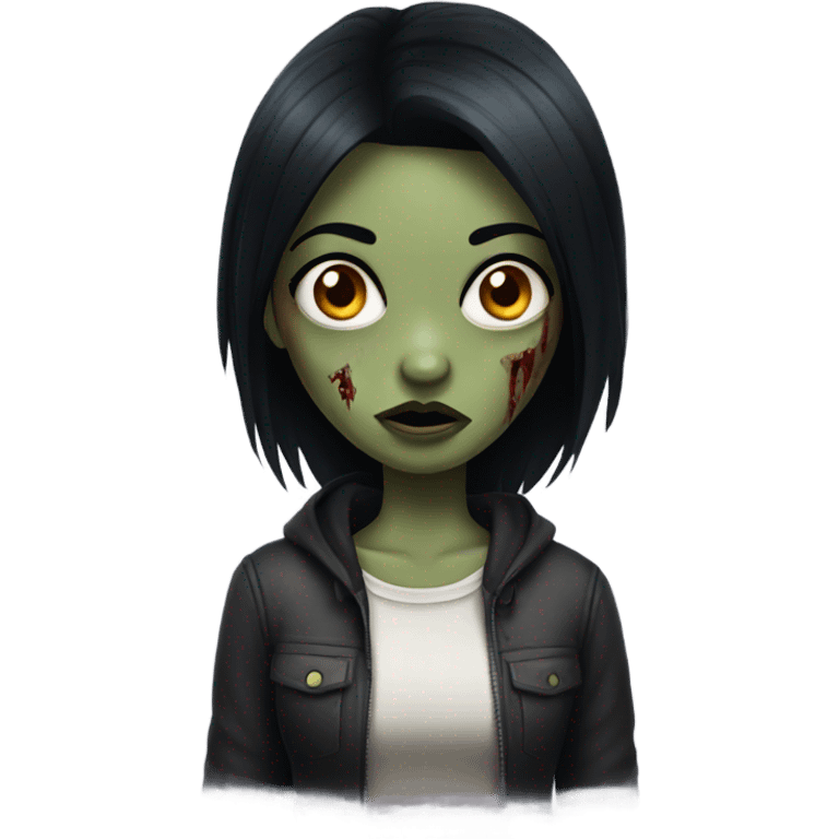 zombie girl with black hair emoji