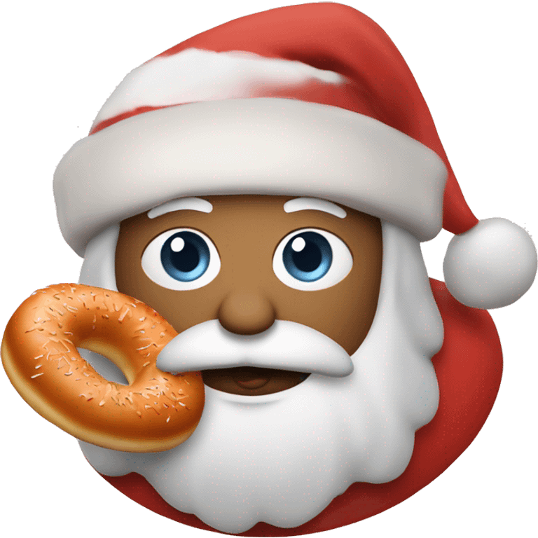 Jewish Santa eating a bagel with lox emoji