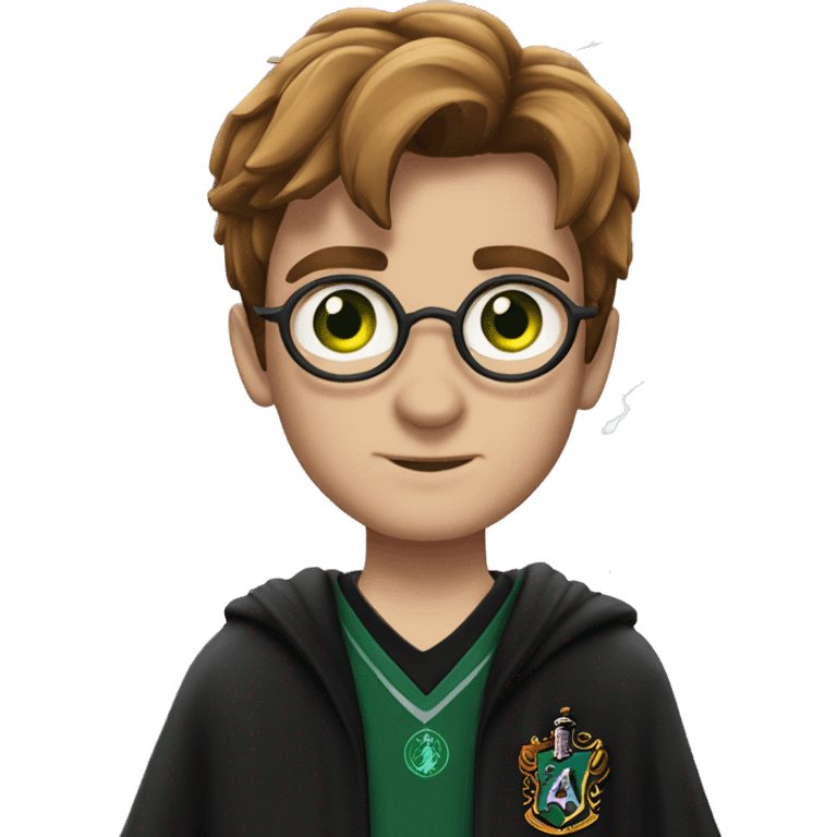 Harry potter with green eyes and lightning scar emoji