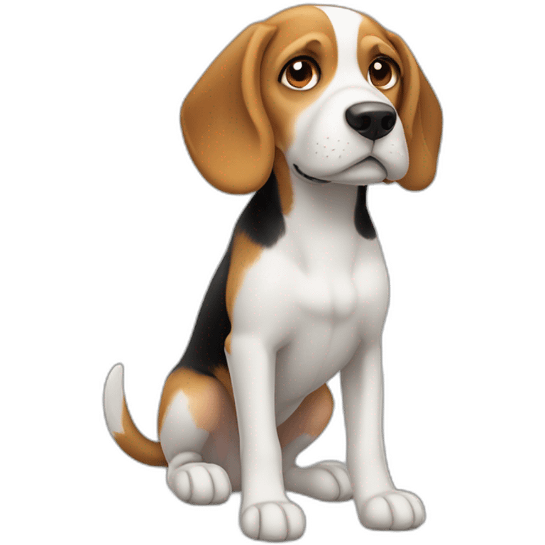 beagle，full body，bottom to top view emoji