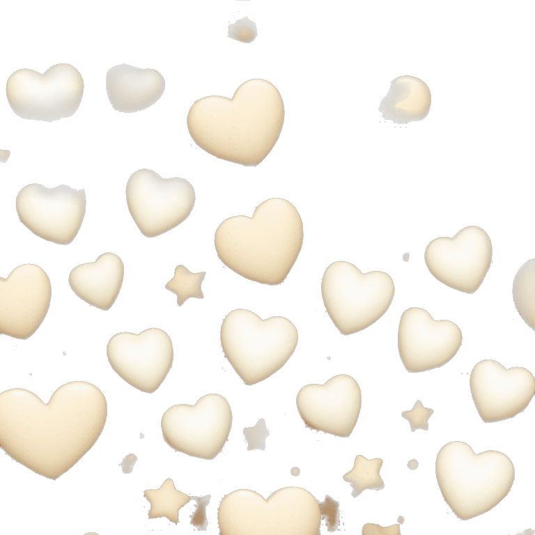 beige and white mix colour heart with little stars  emoji