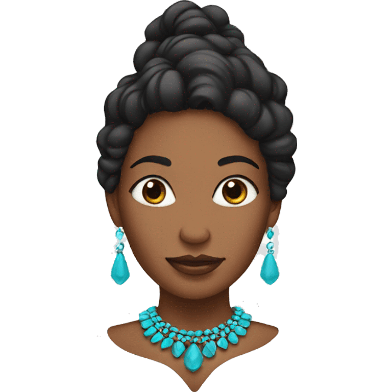 Woman wearing turquoise jewelry  emoji