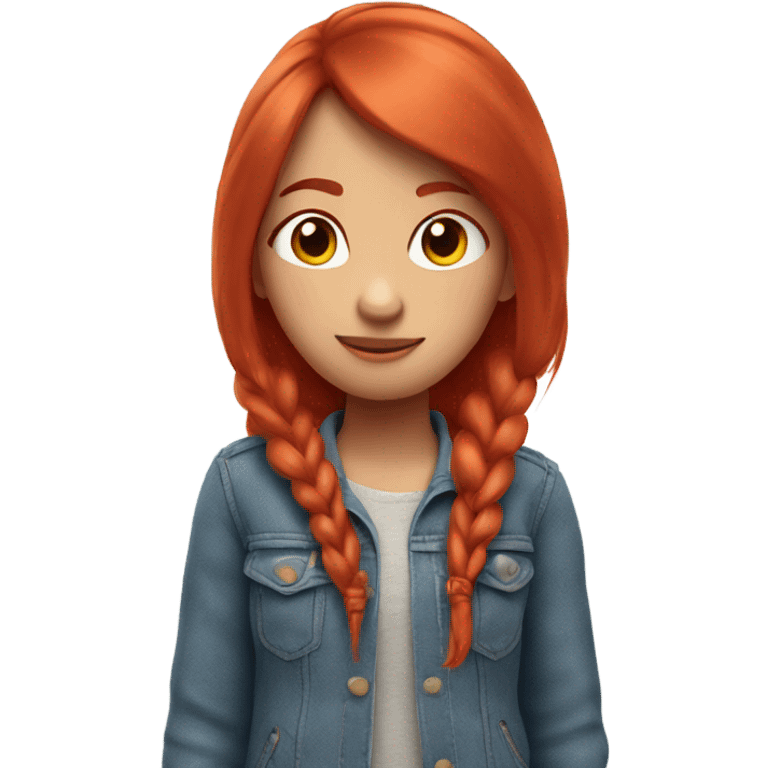 3d image, cute girl, with red hair in the style of Pixar emoji