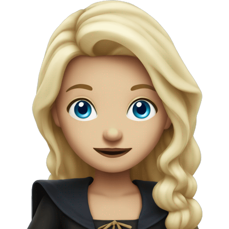  Blond girl with blue eyes dressed as witch emoji