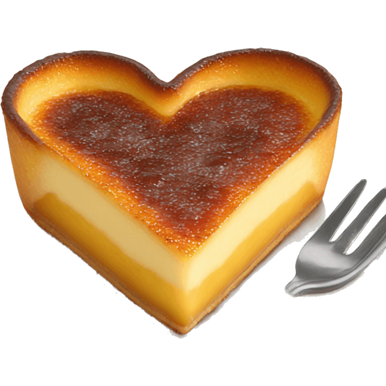 Heart shaped creme brulee emoji