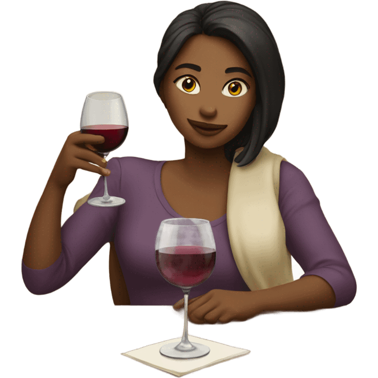 Girl sipping wine emoji