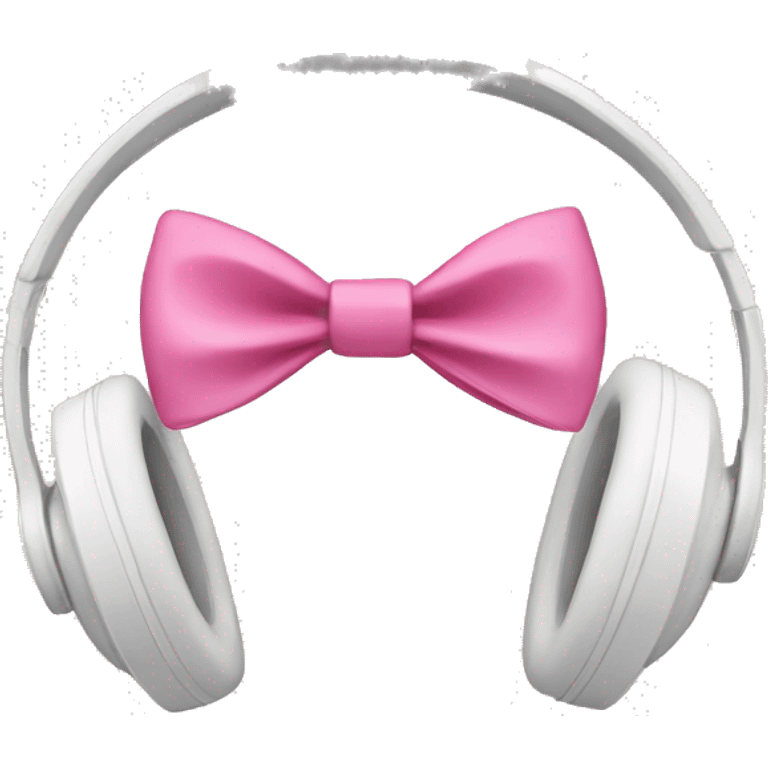 White headphones with pink bows emoji