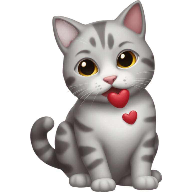 Kitty with kisses emoji