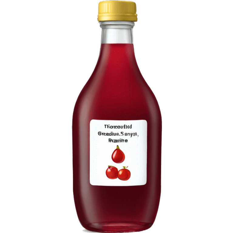 a bottle of grenadine syrup with a label without an emoji emoji