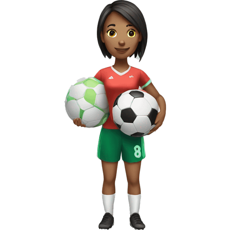 woman holding a soccer ball in their hand emoji