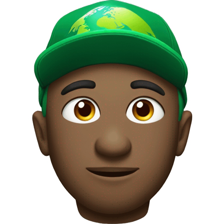 planet earth put on a green cap emoji