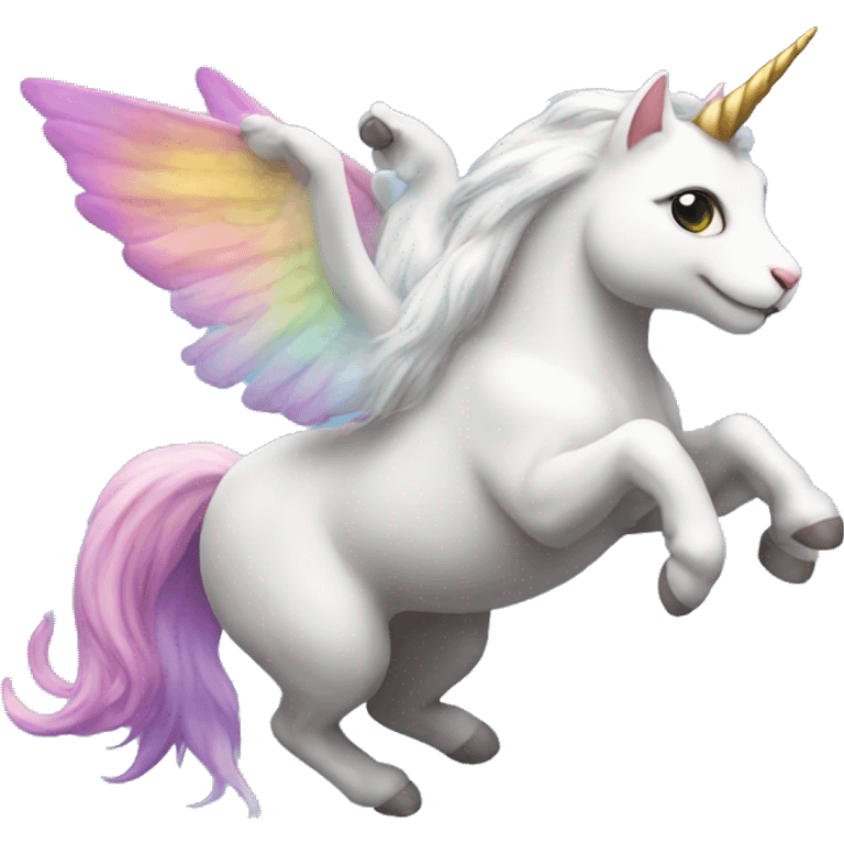 Cat flying on unicorn emoji