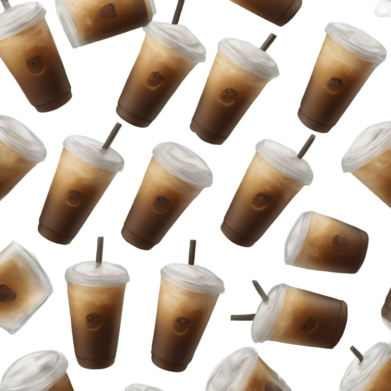 Starbuck ice coffee with ice cubes emoji