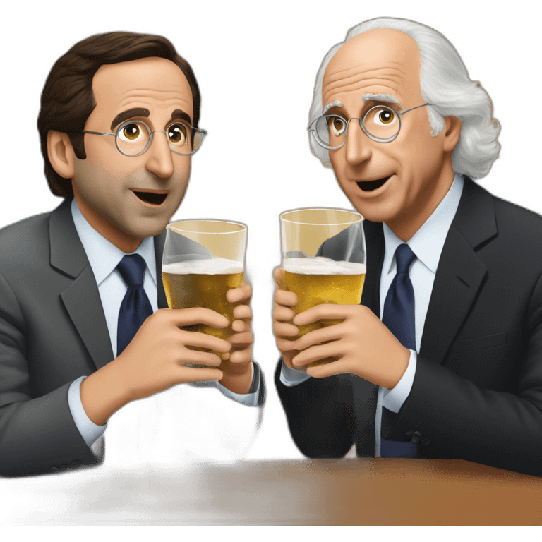 Larry David and Michael Scott drinking  emoji