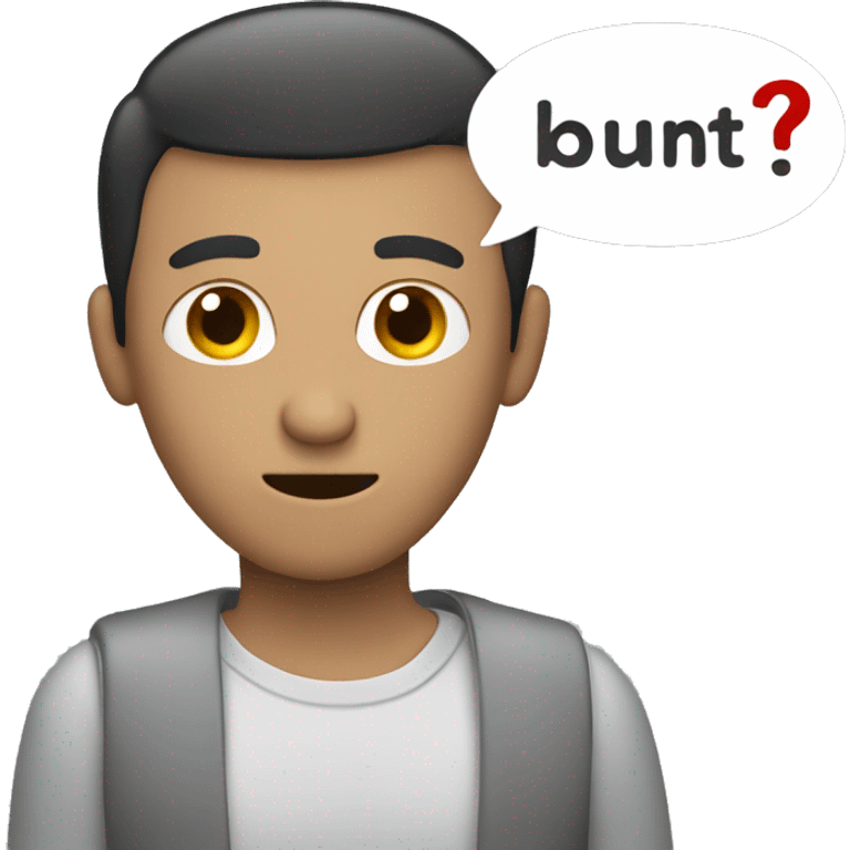 A man with a word bubble saying "But..?" emoji