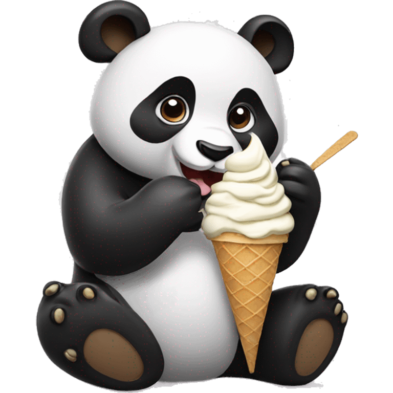 Panda eating ice cream emoji