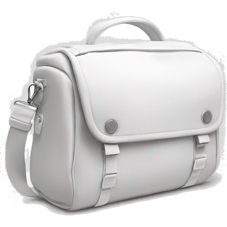 all white shoulder gym bag, white strap emoji