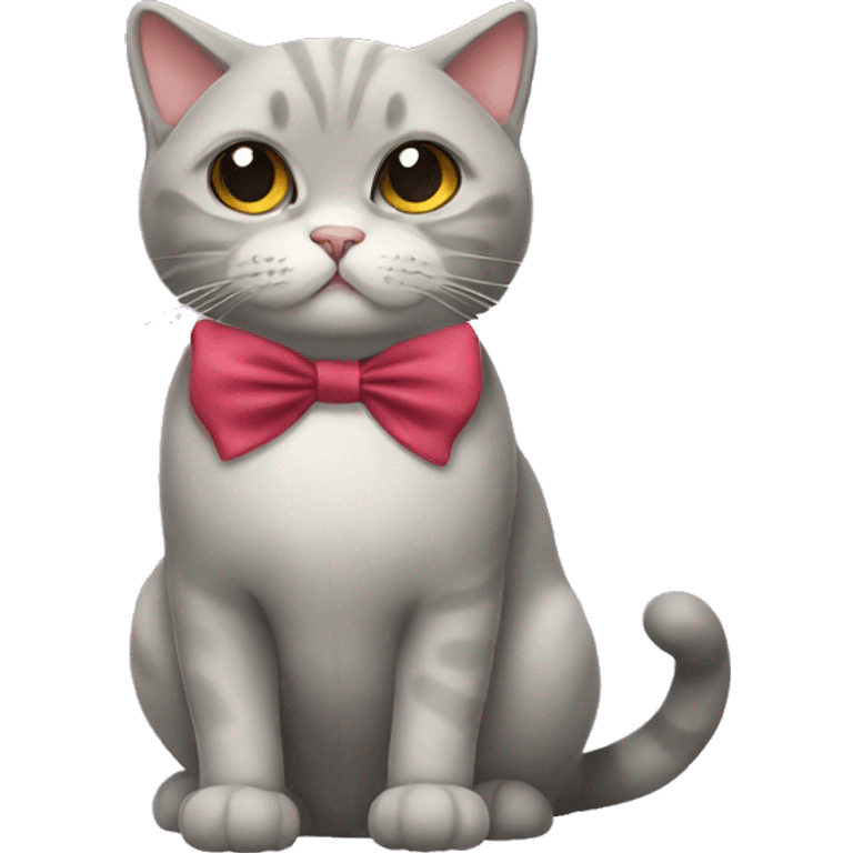 British cat with bow emoji