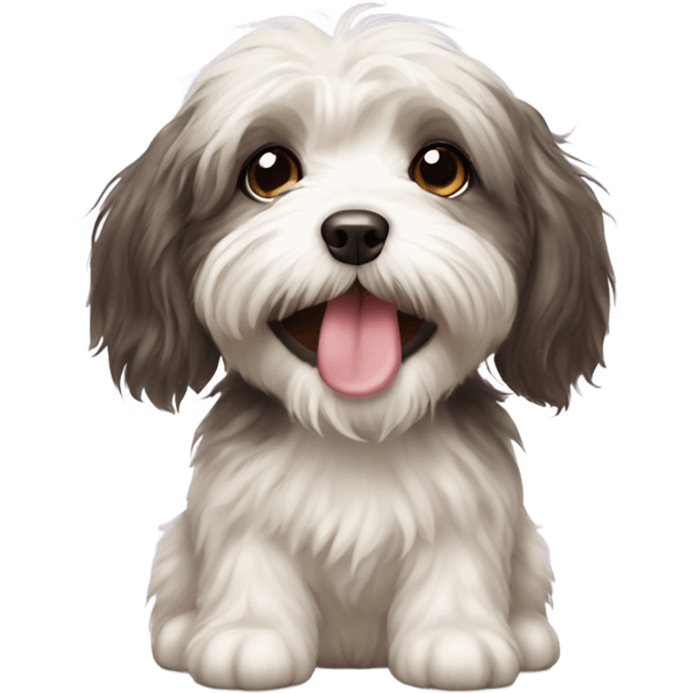 Havanese puppy eating treats  emoji