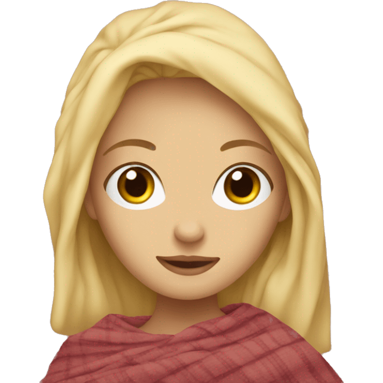 blonde girl in blanket emoji