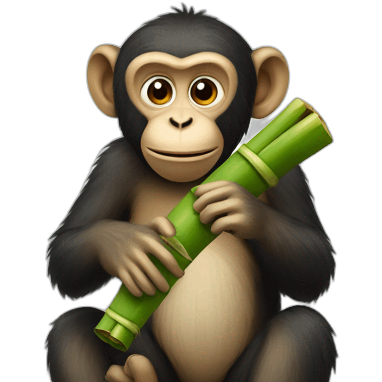 monkey eating bamboo emoji