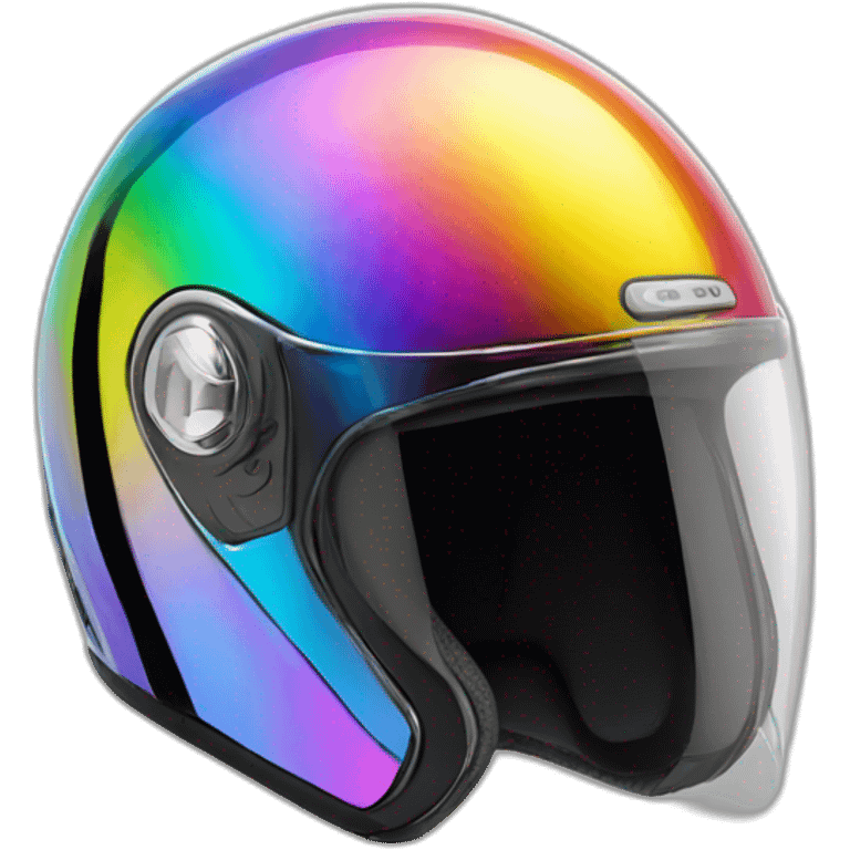 rainbow chrome motorcycle helmet emoji