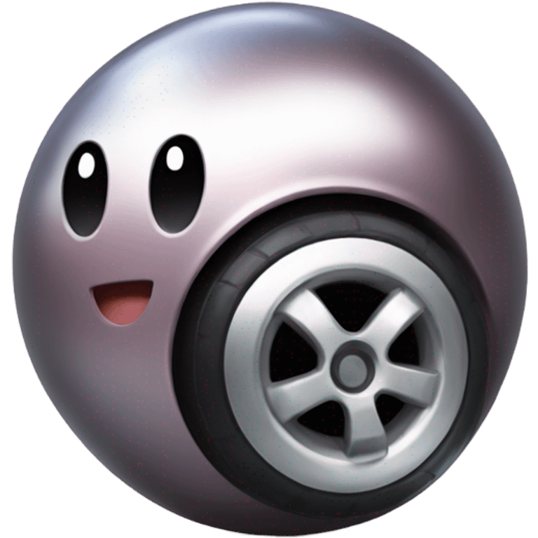 Metal Kirby ball with wheels emoji