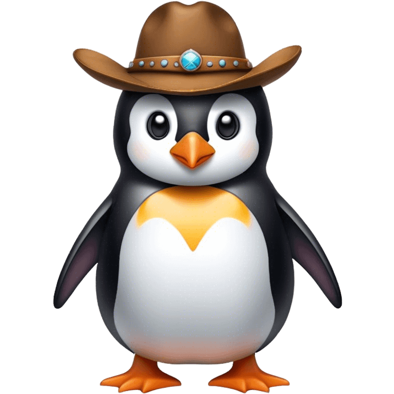 Penguin with cowboy hat emoji