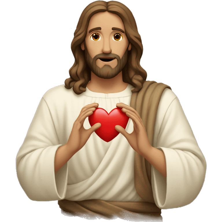 Jesus making heart with hands emoji