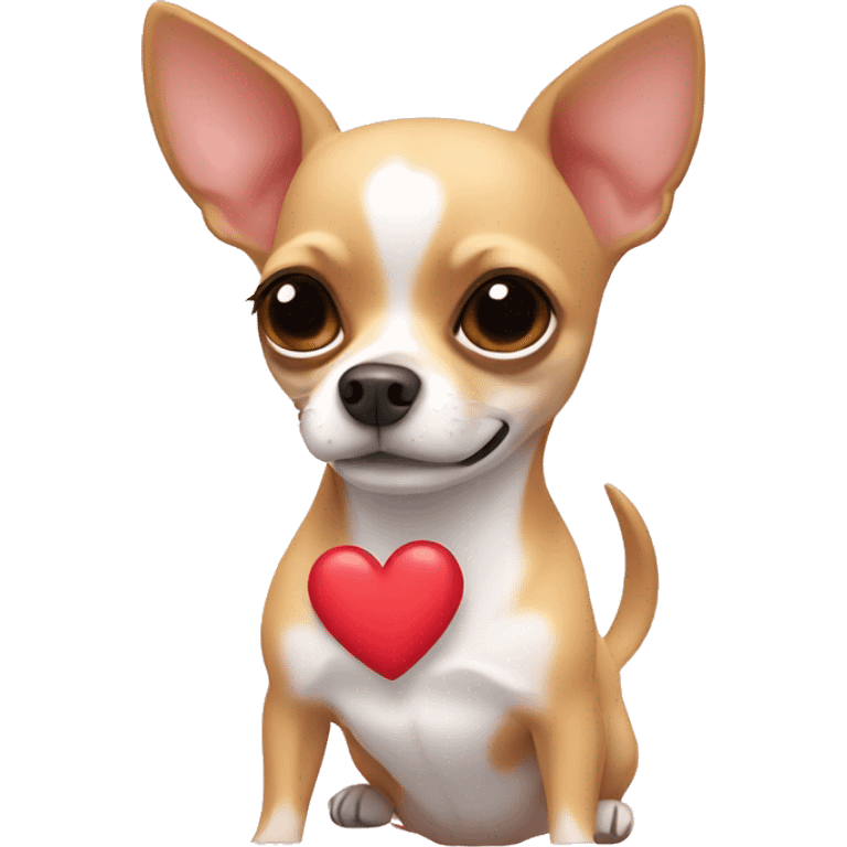 Chihuahua with heart emoji