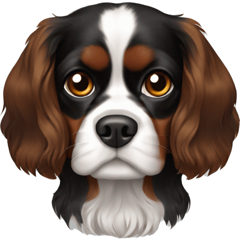 black and brown king charles cavalier  emoji