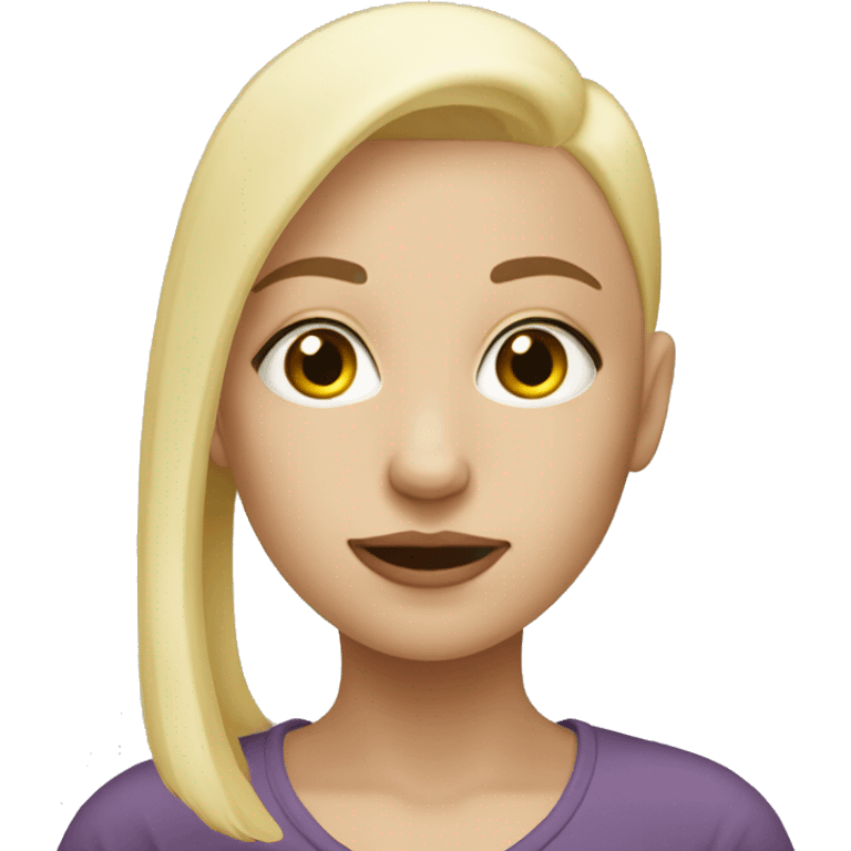 Blonde girl with bald goy emoji