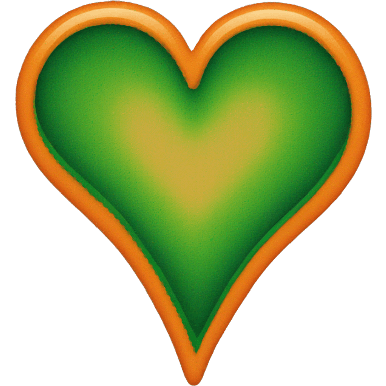 orange and green heart emoji