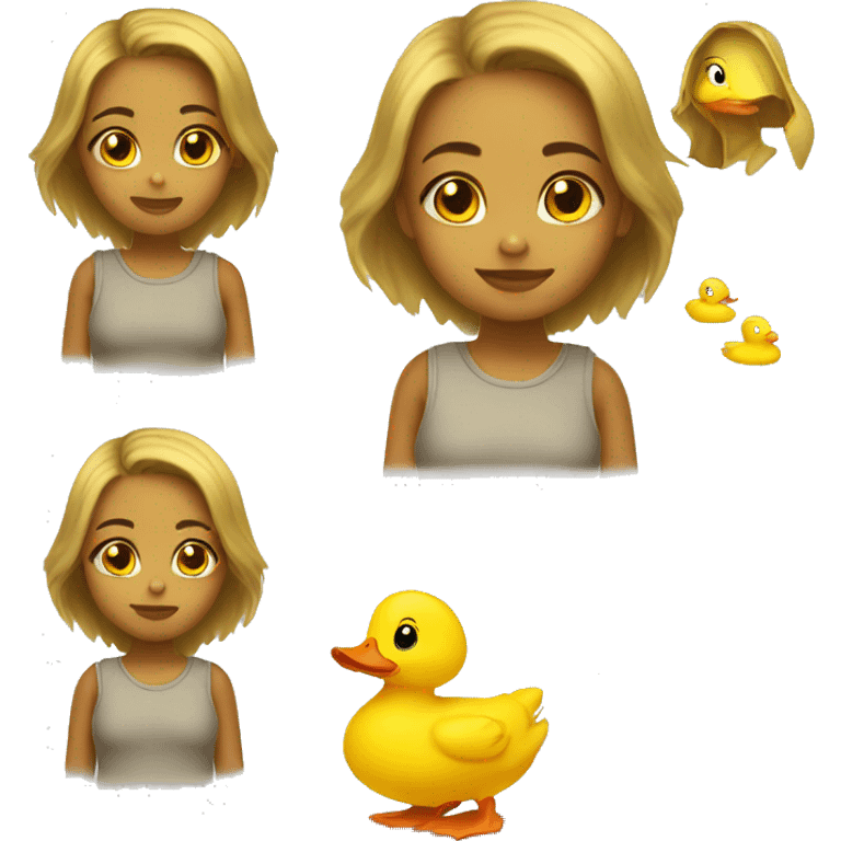 cuty girl yellow duck emoji