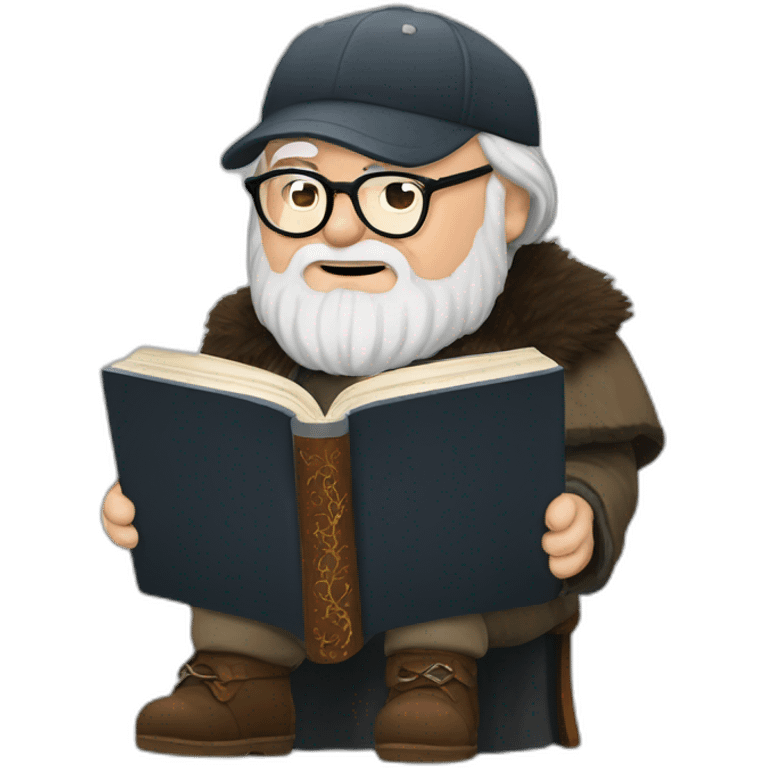 George R.R. Martin reading "game of thrones" book emoji