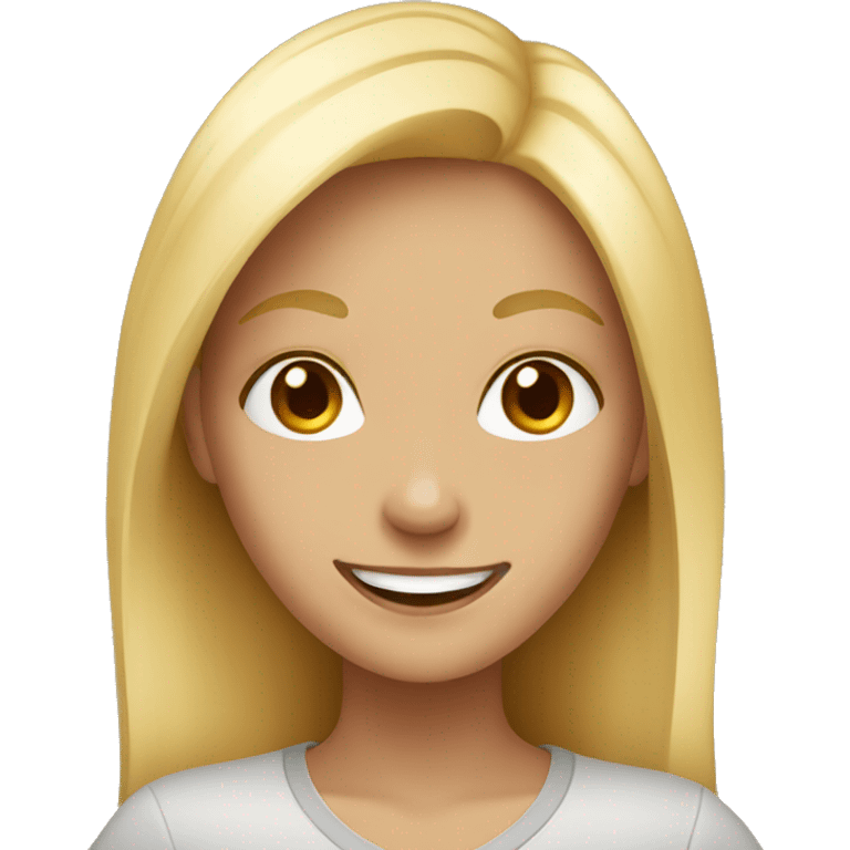 smiling girl with blonde hair coffee emoji