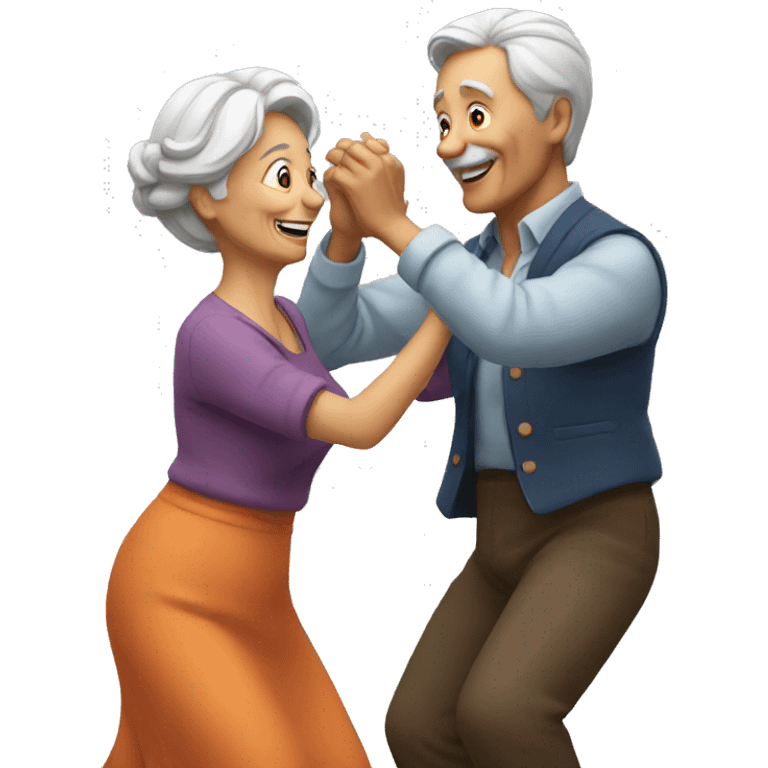 Old couple dancing emoji