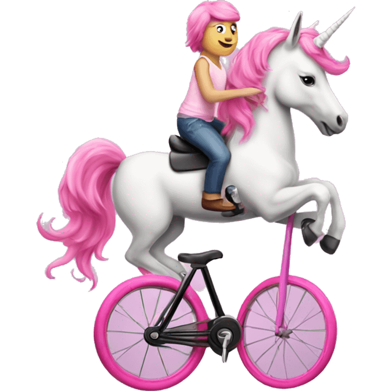 Pink unicorn riding a unicycle  emoji