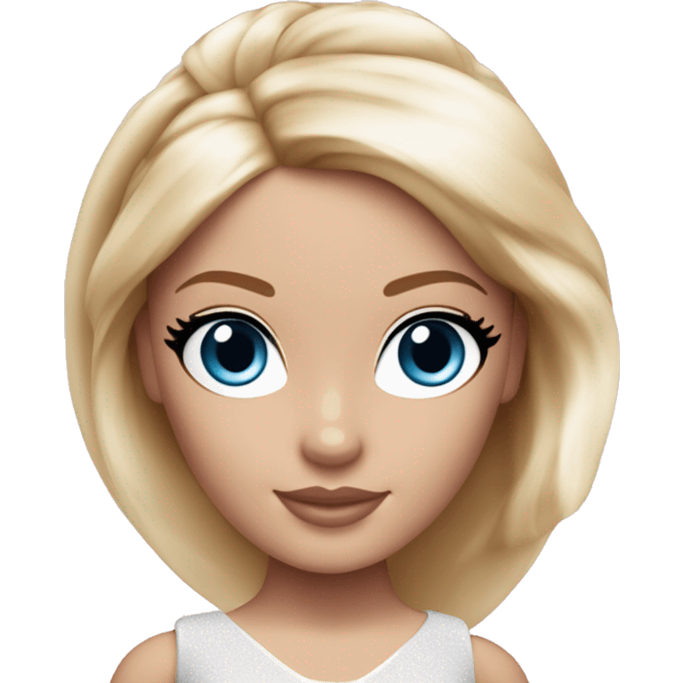 Barbie ballerina stile blond hair blue eyes white skin emoji