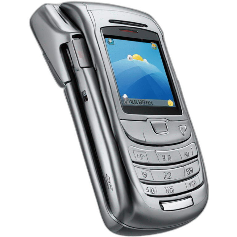 closed silver Motorola Razr V3 2004, showcasing the iconic sleek clamshell design at a three-quarter angle emoji