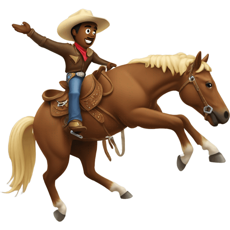 Cowboy riding a bronco emoji