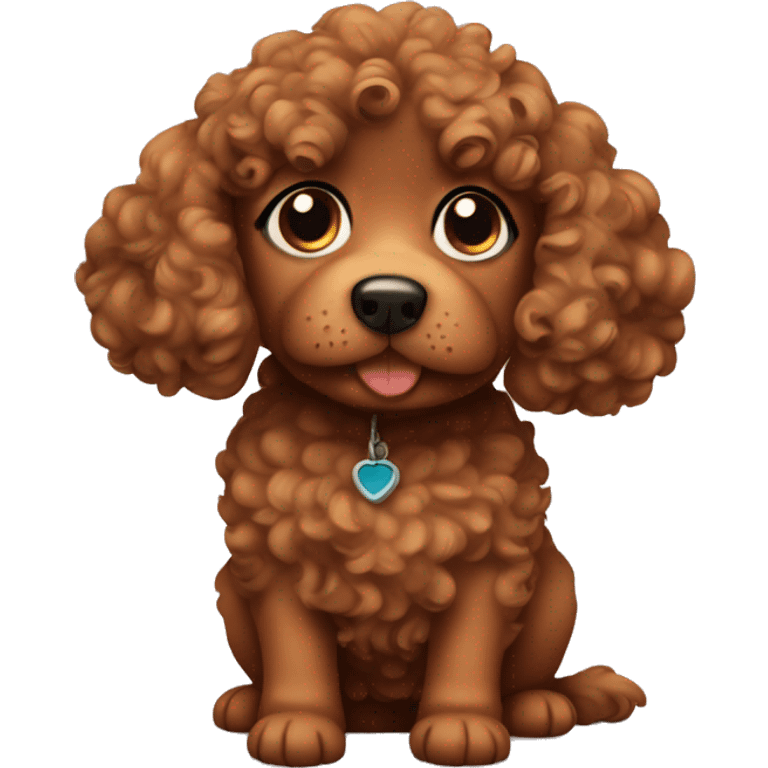 Small brown curly dog emoji