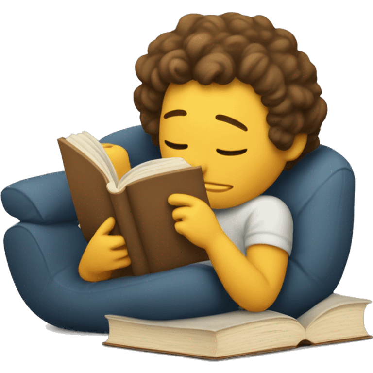 Curled up reading a book  emoji