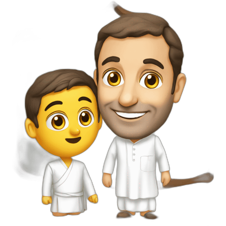 Rahul gandhi with Gandhi ji emoji